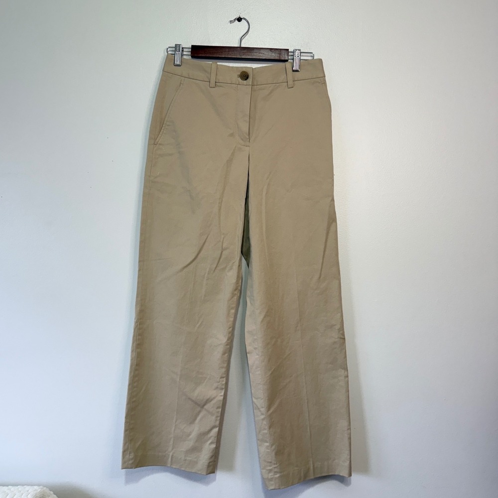 Aritzia Chino Wide Leg Pants Khaki Beige Cotton‎ Blend Size 6 NWT 124965